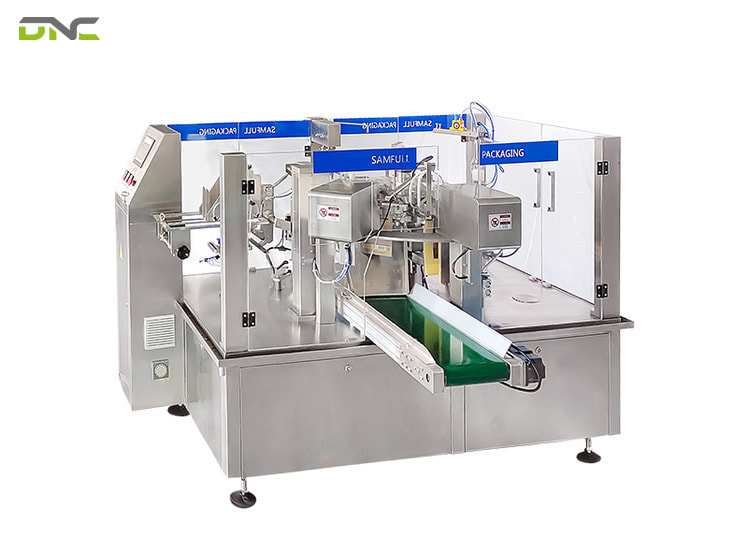 An automatic snacks packing machine is composed of modular subsystems.