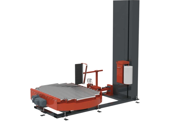 DNX WR 303 B Fully Automatic Turntable Conveyorized Pallet Wrapping Machine