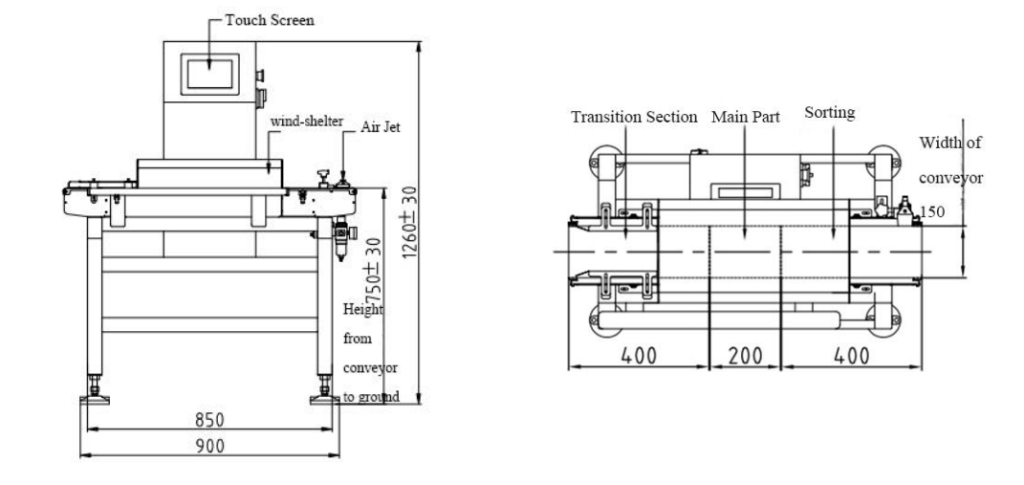 Automatic Check Weight Machine 2 Structure CW150 Automatic Check Weight Machine